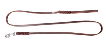DINGO SMYCZ ZAPLATANA SKÓRA SOFT 1,5x230CM BRĄZOWA