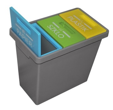 Контейнер для сортировки мусора с тройной корзиной 40 л