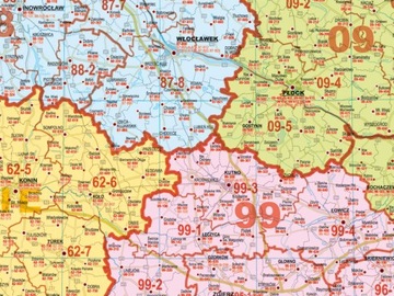 Польша; настенная карта почтовых индексов 1:685 000, B0, полоски