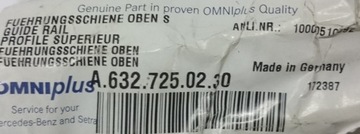 Mercedes-Benz A632 725 02 30 оконная направляющая