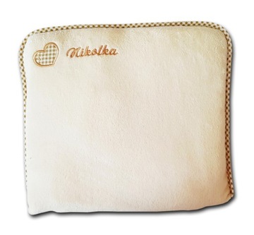 Пушистое ОДЕЯЛО С ИМЕНЕМ + ПОДУШКА Вышивка Крещение