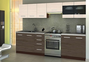 КОМПЛЕКТ КУХОННОЙ МЕБЕЛИ, СТОЯЩИЕ, ПОДВЕСНЫЕ ШКАФЫ, ДУБ