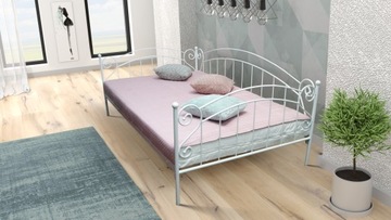 ŁÓŻKO METALOWE SOFA ZOFIA 120x200 KUTE BIAŁE