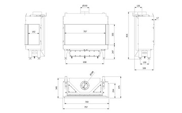 КАМИННАЯ ВСТАВКА LEO 70, ПРАВАЯ ЭКО
