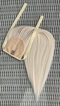 Włosy doczepiane, beżowy blond, kucyk, treska