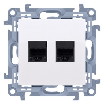 Simon 10 GNIAZDO KOMPUTEROWE PODWÓJNE RJ45 białe