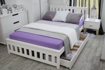 ŁÓŻKO drewniane IGA 180x200 białe + MATERAC + stelaż gratis