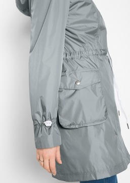 Женское серое классическое пальто с капюшоном, размер 44.