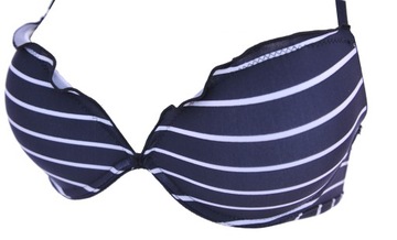 TEZENIS strój kąpielowy bikini czarny paski 75 S