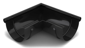 narożnik ZEWNĘTRZNY rynny 125mm Bryza CZARNY CZERŃ