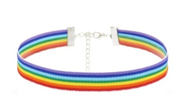 NASZYJNIK CHOKER LGBT TĘCZA