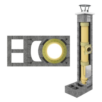 Komin system ceramiczny systemowy fi 180 7m +3W