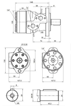 ГИДРАВЛИЧЕСКИЙ МОТОР OMP OMR BMP BMR SMP SMR 80 см