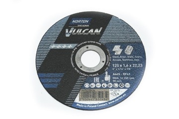Tarcza do cięcia metal125 x 1.6 NORTON Vulcan 2szt