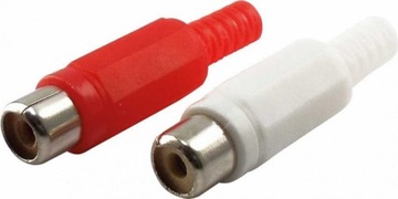 ZESTAW GNIAZDO RCA CINCH 2SZT BIAŁY CZERWONY