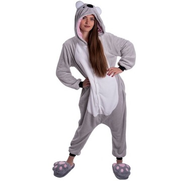 KOALA PIŻAMA Jednoczęściowa Kigurumi Onesie Kombinezon Kostium L 165-174 cm