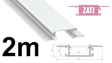 PROFIL ALUMINIOWY LED ZATI do PŁYT GK BIAŁY 2M