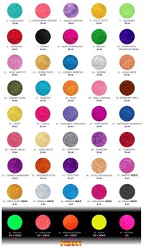 Brokat TRADYCYJNY, HOLO, NEON 10ml 8ml 5ml HENNA