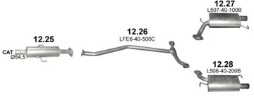 Концевые глушители+труба Mazda 6 двиг. 2.0+2.5 с 07