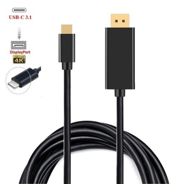 Kabel USB-C 3.1 do Displayport Macbook 4K 1,8m