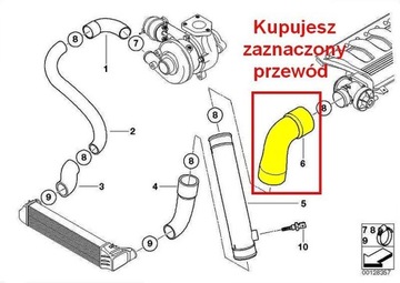 BMW E46 330D E39 525D 530D E38 730D M57 PŘÍVOD TRUBKA WAZ TURBO INTERCOOLER