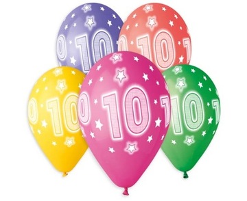 Balony Premium Hel z nadrukiem 10, 13 cali 5 szt.