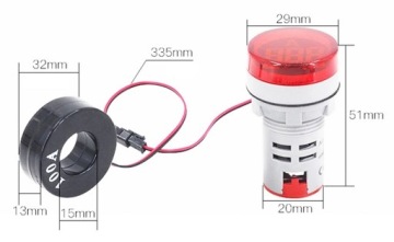 AMPEROMIERZ 100A LED 22mm MIERNIK MAŁY WSKAŹNIK B