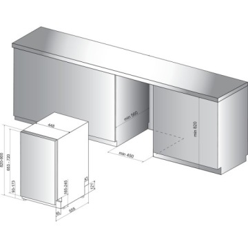 Встраиваемая посудомоечная машина INDESIT DSIO3T224CE, 10 комплектов