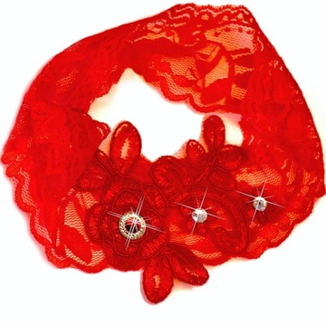 CZERWONA PODWIĄZKA studniówka podwiązki HAND MADE