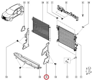 Воздуховод радиатора ЛЕВЫЙ RENAULT KADJAR 1.2 1.3 TCe, 1.5 dCi OE