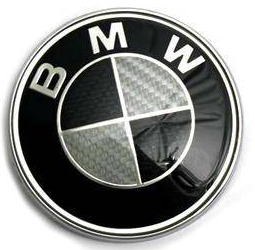 BMW LOGO EMBLEMAT ZNACZEK 82MM CARBON BLACK