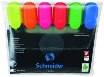 Текстові маркери Schneider Job мікс 6 кольорів