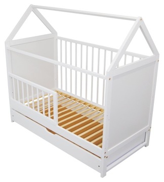 Детская кроватка 2в1 Jaś house с 3 ящиками 120x60