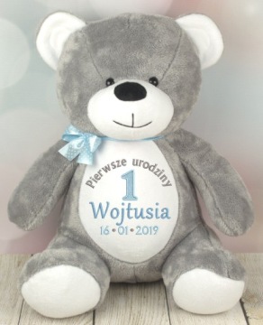 МИШКА ТЕДДИ С ИМЕНЕМ РЕБЕНКА В ПОДАРОК ​​НА ПЕРВЫЙ ГОДИК РОЖДЕНИЯ