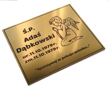 Tabliczka nagrobkowa dla dziecka 8x9cm GRAWER