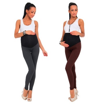 2X LEGGINSY GETRY CIĄŻOWE KIESZEŃ PANEL DWUPAK LCK