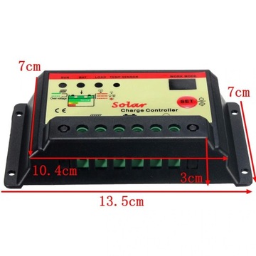 Контроллер заряда 10А ШИМ солнечная 12В 24В фотоэлектрическая панель