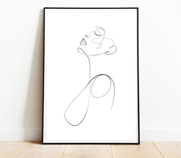 OBRAZ PLAKAT LINIE JEDNA LINIA KOBIETA MIŁOŚĆ A3 30,00 x 40,00 cm