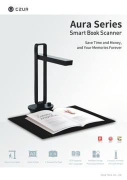 Сканер A4, A3 с книжным лазером CZUR AURA Pro