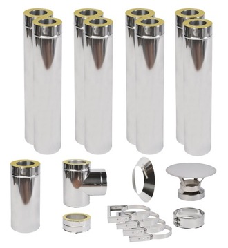 KOMIN 100/160 DWUŚCIENNY 9M IZOLOWANY PELLET PELET