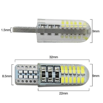 СВЕТОДИОДНАЯ ЛАМПОЧКА 24 SMD 3014 W5W T10 СИЛИКОНОВАЯ СТОЯНОЧНАЯ ФОНА