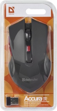 Mysz bezprzewodowa Defender ACCURA MM-275 optyczna 1600dpi 6P czarno-czerwo