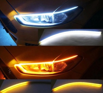 Światła dzienne LED COB 12W 45cm pasek DRL 2w1