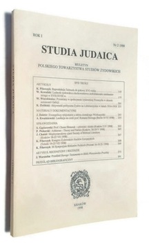 STUDIA JUDAICA ROK I NR 2 1998 BIULETYN POLSKIEGO