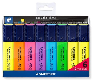 Zakreślacz Staedtler neonowy etui 6 + 2 8 szt