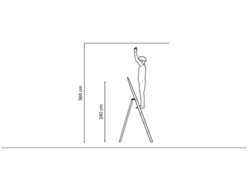 Лестница односторонняя с перилами и полкой, 362 см.