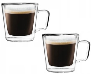 VIALLI 2 SZKLANKI TERMICZNE DIVA 80 ml KAWY ESPRESSO PODWÓJNE ŚCIANKI MOKKI