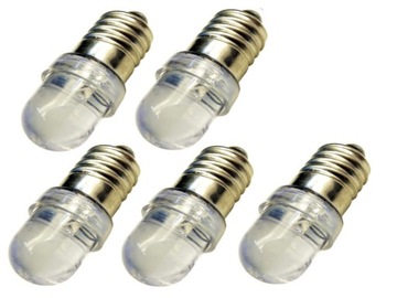 żarówka LED E10 gwint wkręcany 12v biała zimna x5
