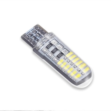 СВЕТОДИОДНАЯ ЛАМПОЧКА 24 SMD 3014 W5W T10 СИЛИКОНОВАЯ СТОЯНОЧНАЯ ФОНА
