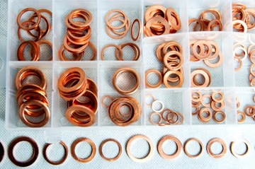 МЕДНЫЕ ШАЙБЫ УПЛОТНЕНИЯ МАСТЕРСКАЯ СТАНДАРТ МЕГА НАБОР 150 ШТ.